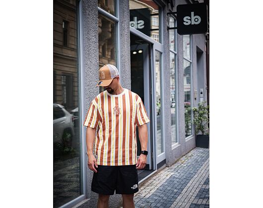 Triko New Era MLB Oversized Stripe New York Yankees Off White / Toffee