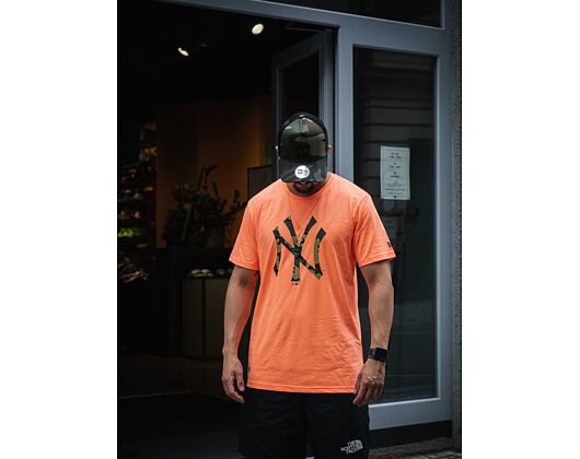 Triko New Era MLB Camo Pack Infill Team Logo New York Yankees Orange / Woodland Camo