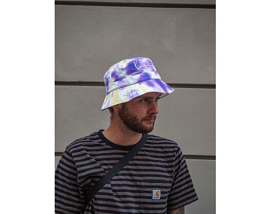 Klobouk Karl Kani KK Signature Tie Dye Bucket Hat Lilac/Yellow 7115091