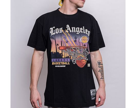Triko Mitchell & Ness Scenic Tee Los Angeles Lakers Black