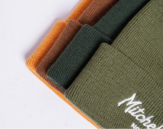 Kulich Mitchell & Ness Branded Pinscript Cuff Knit Tan