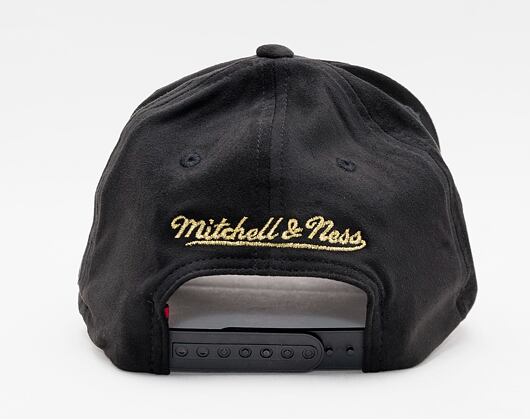Kšiltovka Mitchell & Ness Milwaukee Bucks Black & Gold Suede Redline Stretch Snapback Black