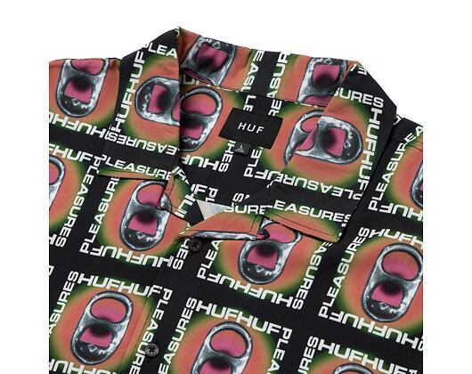 Košile HUF × Pleasures Pop Top Rayon Woven Shirt Black
