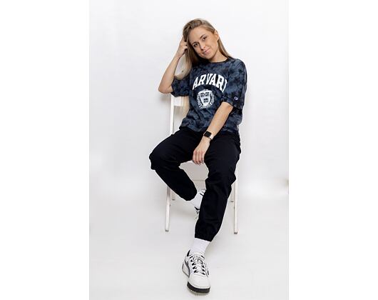 Dámské Crop Triko Champion University Harvard Tye Dye Black