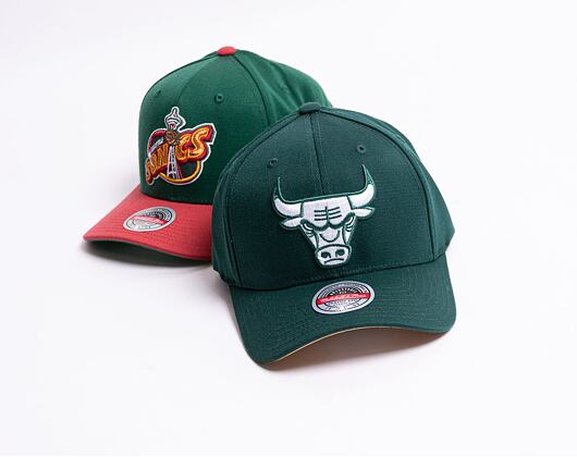 Kšiltovka Mitchell & Ness Chicago Bulls Moss And Sand Redline Stretch Snapback Green
