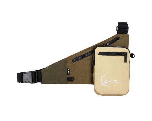 Ledvinka Karl Kani Signature Block Crossbody Bag Military Green/Sand