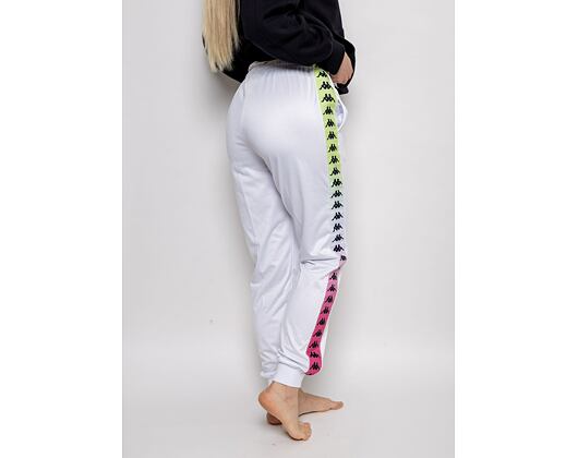 Dámské Tepláky Kappa 222 Banda Wrastoria Degrade White - Fuxia - Lime