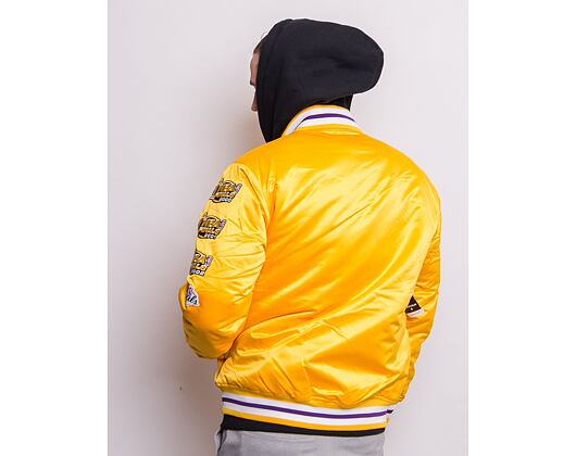 Bunda Mitchell & Ness Champ City Satin Jacket Los Angeles Lakers Gold