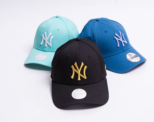Dámská kšiltovka New Era 9FORTY Womens Metallic Logo New York Yankees Strapback Black/MTG