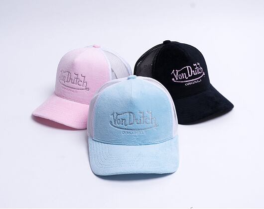 Kšiltovka Von Dutch Miami Trucker Velvet  LIGHT BLUE/WHITE