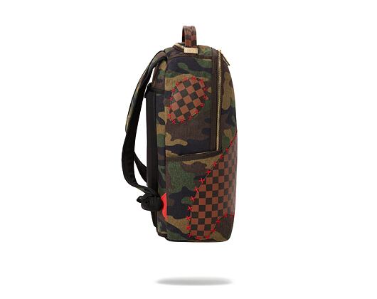 Batoh Sprayground Shark Shape Checkered Camo / Brown Backpack