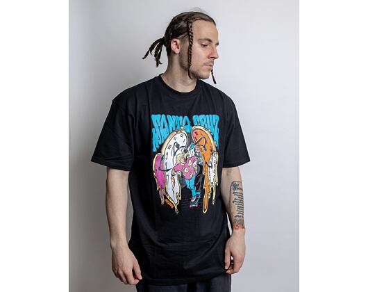 Triko Santa Cruz Grabke Melting Clocks T-Shirt Black