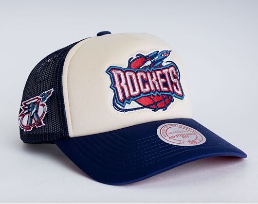 Kšiltovka Mitchell & Ness Houston Rockets Off White Trucker HWC Off White