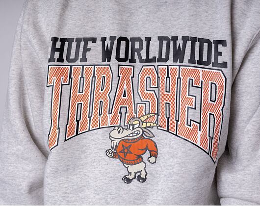 Mikina HUF × Thrasher Candlestick Crewneck Athletic Heather