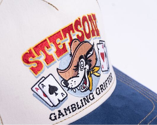 Dětská kšiltovka Stetson Trucker Cap Gambling Grifter - Beige / Navy - YOUTH