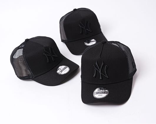 Dětská Kšiltovka New Era - MLB Clean 9FORTY Trucker - NY Yankees - Black