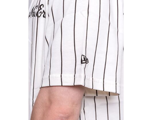 Baseballový dres New Era Pinstripe Jersey Off White / Brown