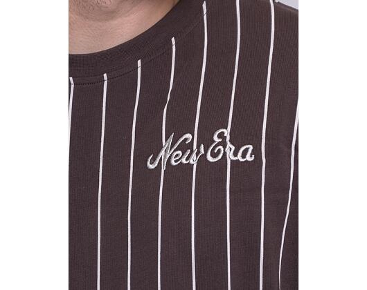 Triko New Era Oversized Pinstripe Tee Brown / Off White