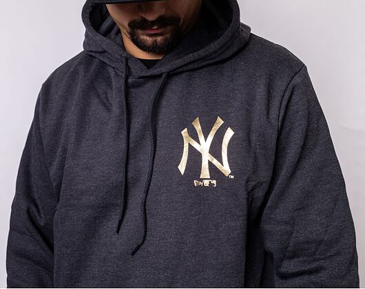 Mikina New Era MLB Foil Back Print Hoody New York Yankees Dark Grey/Metallic Gold