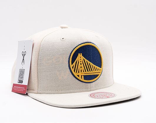 Kšiltovka Mitchell & Ness Cut Away Snapback Nba Golden State Warriors Off White