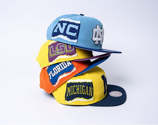Kšiltovka Mitchell & Ness Jumbotron Snapback University Of Michigan Yellow / Navy