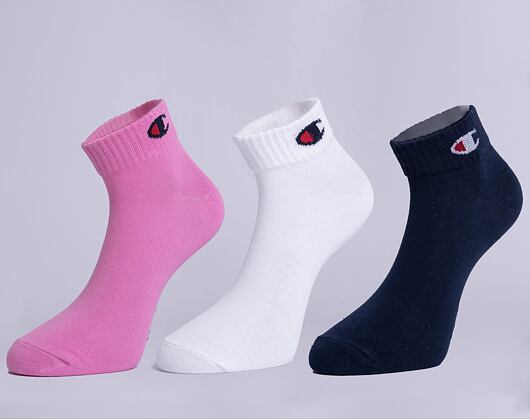 Ponožky Champion 3pk Quarter Socks FUP/WHT/NNY