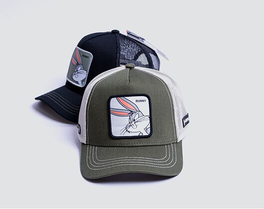 Kšiltovka Capslab - Trucker Looney Tunes - Bugs Bunny - Olive / White
