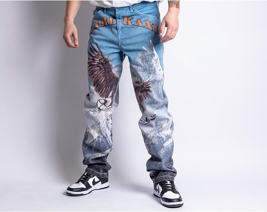 Kalhoty Karl Kani Small Signature Baggy Five Pocket Eagle Denim multicolor