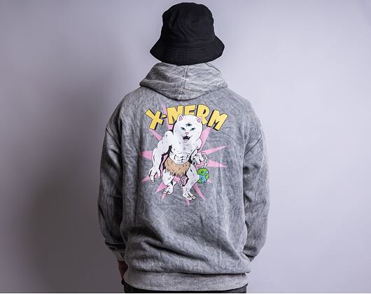 Mikina Rip & Dip X-Nerm Hoodie Charcoal Mineral Wash
