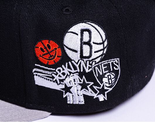 Kšiltovka Mitchell & Ness PATCH OVERLOAD SNAPBACK BROOKLYN NETS Black / Grey