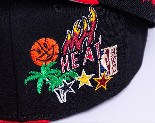 Kšiltovka Mitchell & Ness PATCH OVERLOAD SNAPBACK HWC MIAMI HEAT Black / Red