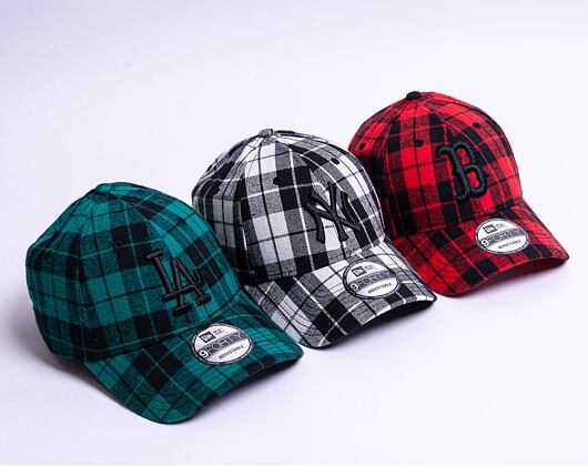 Kšiltovka New Era 9FORTY MLB Plaid  Boston Red Sox Scarlet Red