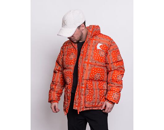 Bunda Karl Kani OG Paisley Puffer Jacket dark orange/white/black