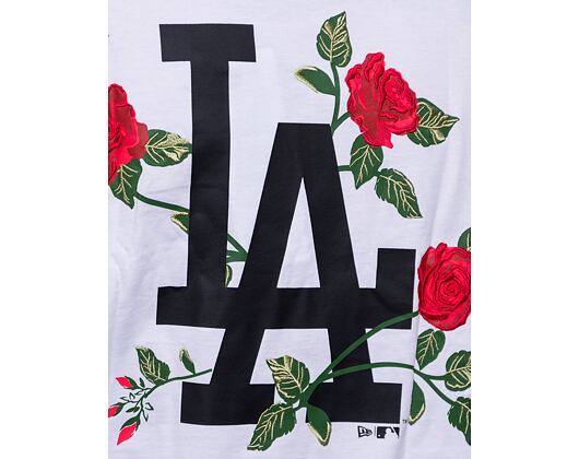 Triko New Era MLB Flowers Graphic Oversized Tee Los Angeles Dodgers Optic White / Black