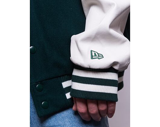 Bunda New Era Heritage Varsity Jacket Oakland Athletics Dark Green / Off White