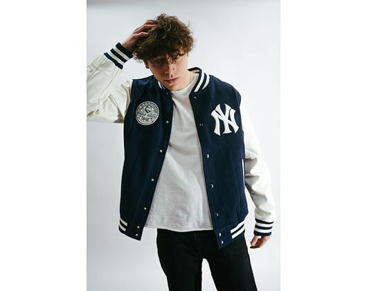 Bunda New Era Heritage Varsity Jacket New York Yankees Oceanside Blue / Off White