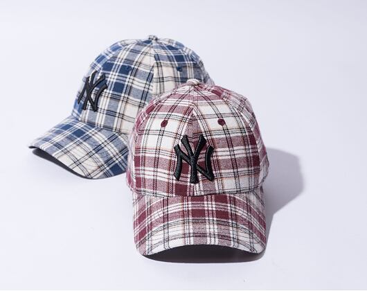 Kšiltovka New Era 9FORTY MLB Plaid Camo New York Yankees Maroon