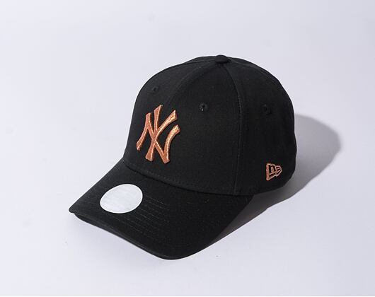 Dámská kšiltovka New Era 9FORTY Womens MLB Metallic Logo New York Yankees Black / Shiny Rose Gold
