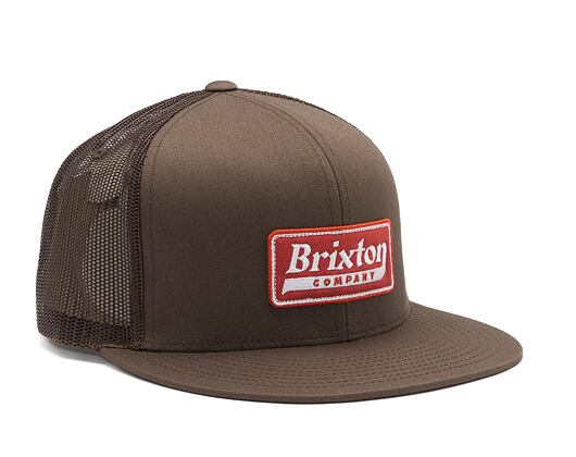 Kšiltovka Brixton Steadfast HP Mesh Cap Dark Earth / Burnt Red