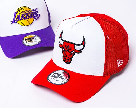 Kšiltovka New Era - NBA Team Clear 9FORTY Trucker - Chicago Bulls - White / Red