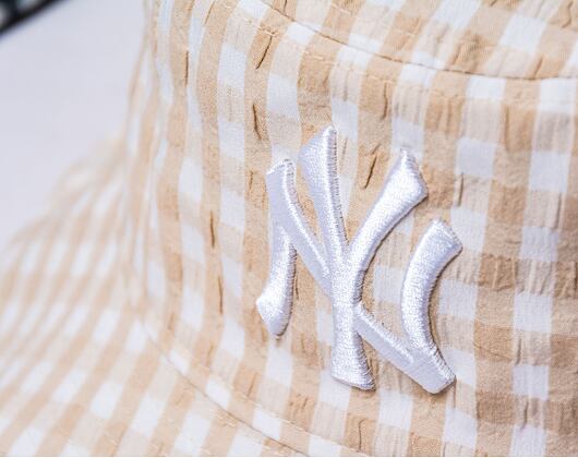 Dámský klobouk New Era MLB Womens Gingham Tapered Bucket New York Yankees Stone