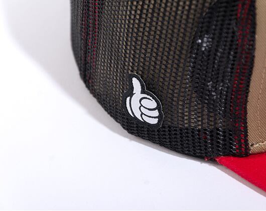 Kšiltovka Capslab Mickey Mouse - Scary Mickey Mouse Flat v.2 Trucker Brown / Red