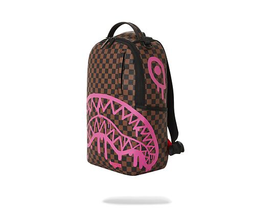 Batoh Sprayground Pink Drip Brown Check DLX Backpack