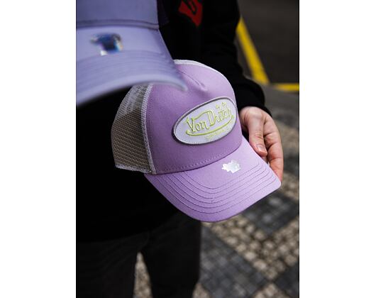 Kšiltovka Von Dutch Trucker Boston Lilac/White