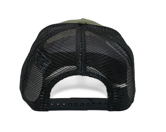 Kšiltovka New Era - Buffalo Patch - 9FORTY A-Frame Trucker - New Olive / Scarlet