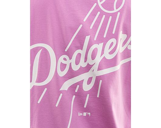 Triko New Era MLB Pastel Oversized Tee Los Angeles Dodgers Wild Rose Pink / Off White