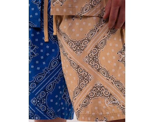 Kraťasy Karl Kani Small Signature Paisley Block Resort Shorts blue/sand