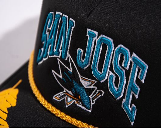 Kšiltovka Mitchell & Ness Nhl Gold Leaf Trucker Sharks Black