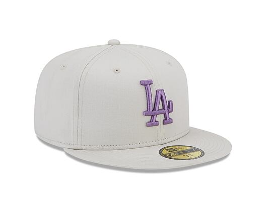 Kšiltovka New Era 59FIFTY MLB League Essential Los Angeles Dodgers Stone / Purple Nitro