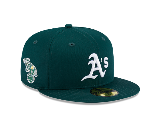 Kšiltovka New Era 59FIFTY MLB Team Side Patch Oakland Athletics Dark Green / White